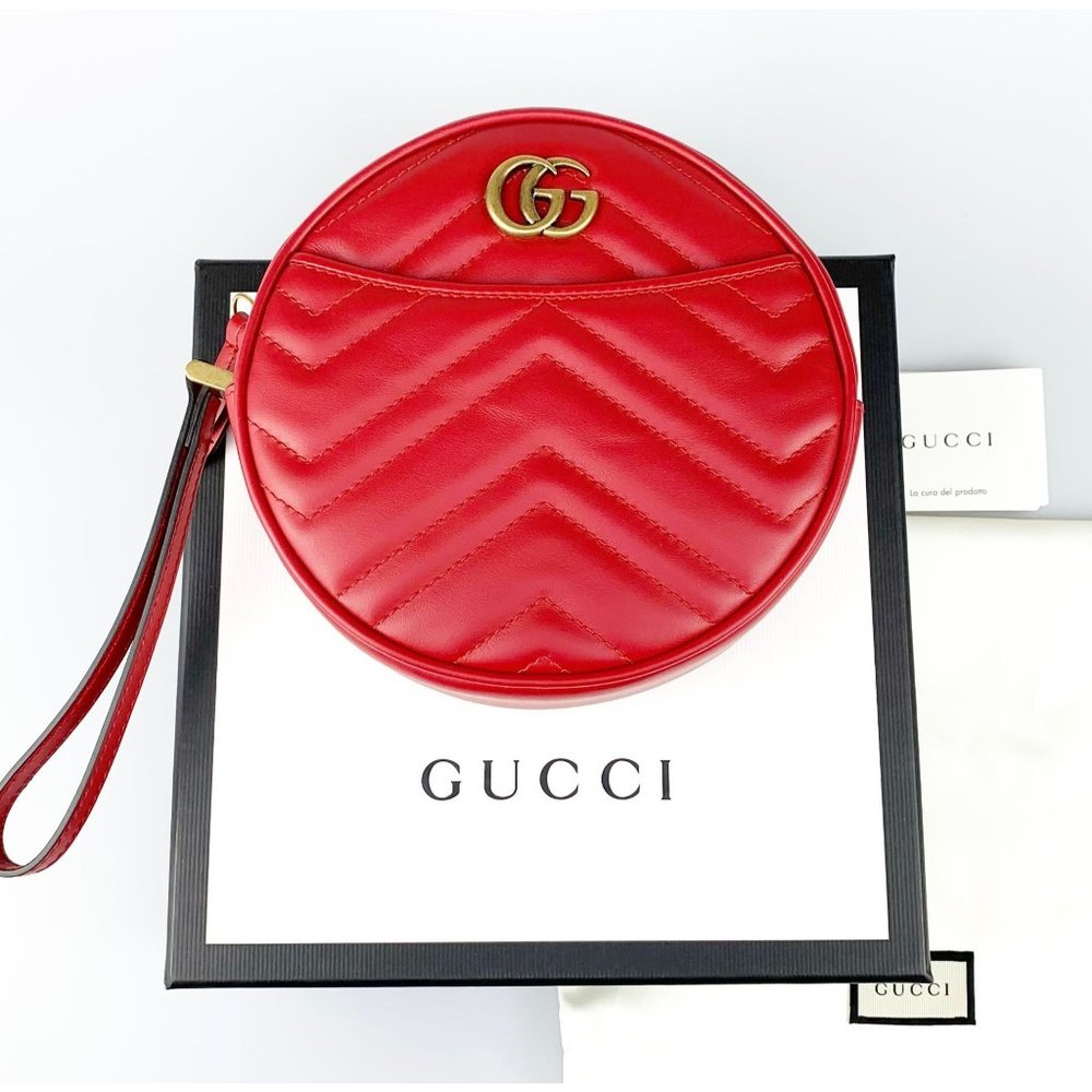 NWT Authentic Gucci GG Marmont Zip-Around Wristlet Wrist Wallet